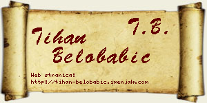 Tihan Belobabić vizit kartica